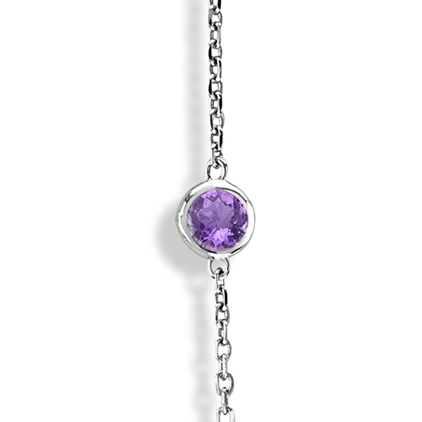 Amethysts Gemstones by The Yard Station Necklace 14k White Gold 2.25ct