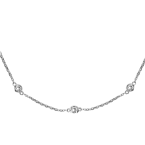 Lab Grown Diamonds By The Yard Station Necklace 14k White Gold (0.33 ctw)