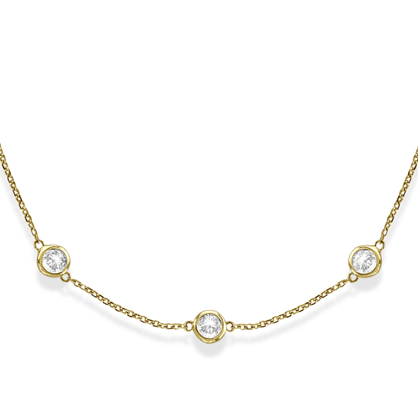 Lab Grown Diamonds By The Yard Station Necklace 14k Yellow Gold (4.00ct)
