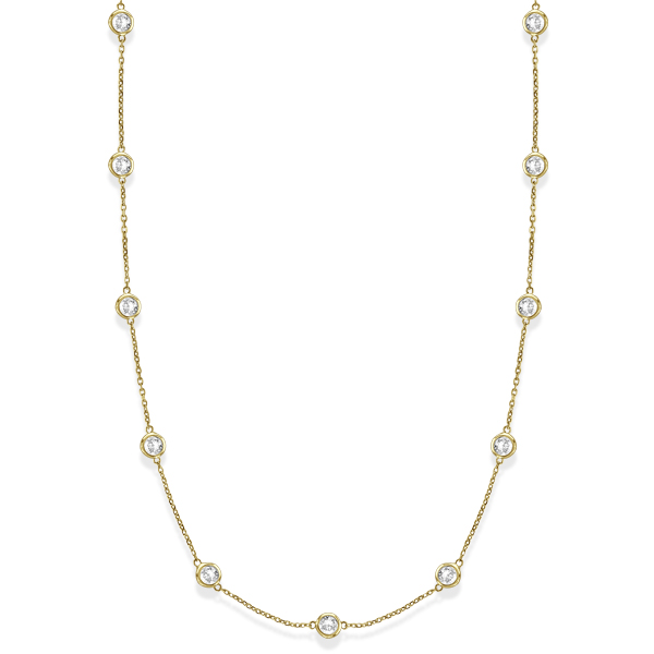 Lab Grown Diamonds By The Yard Station Necklace 14k Yellow Gold (4.00ct)