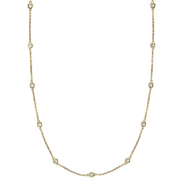 Lab Grown Diamonds By The Yard Station Necklace 14k Yellow Gold (1.00ctw)