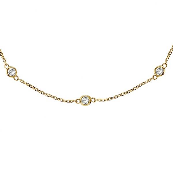 Lab Grown Diamonds By The Yard Station Necklace 14k Yellow Gold (1.00ctw)