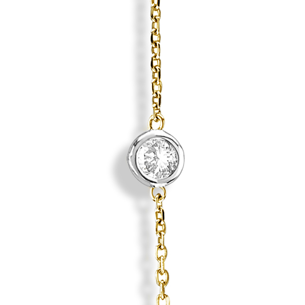 Diamond Station Necklace Bezel-Set in 14k Two Tone Gold (6.00ct)