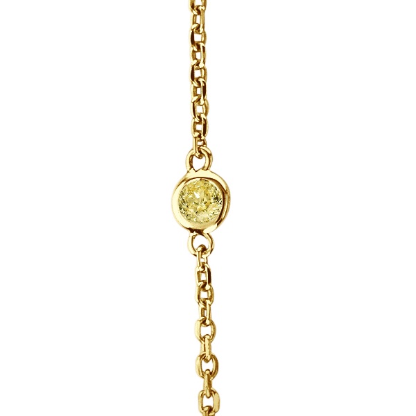 Fancy Yellow Canary Diamond Station Necklace 14k Gold (0.50ct)