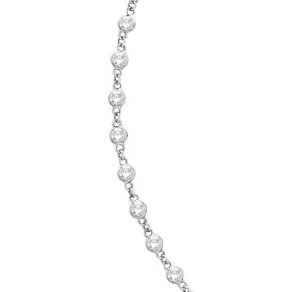 Lab Grown Diamond Station Eternity Necklace in 14k White Gold (5.25ct)