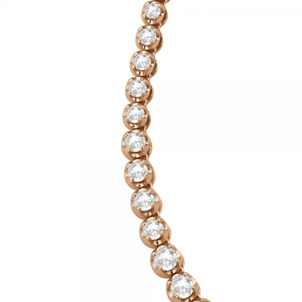 Eternity Diamond Tennis Necklace 14k Rose Gold (10.35ct)