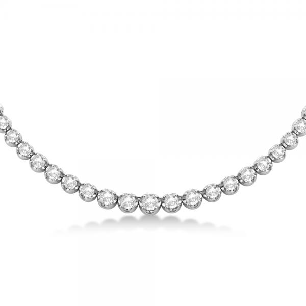 Eternity Diamond Tennis Necklace 14k White Gold (10.35ct)