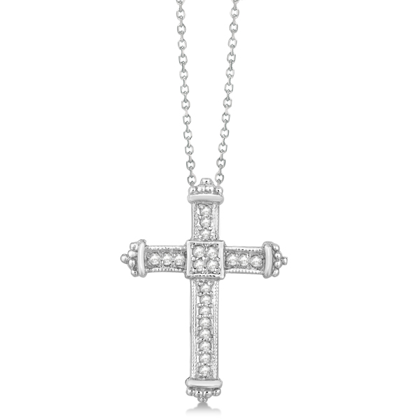 Diamond Antique Byzantine Cross Pendant Necklace 14k White Gold 0 33ct Ip388 - Byzantine Cross Pendant Diamond Antique Byzantine Cross Pendant Necklace 14k White Gold 0 33ct Ip388 - Byzantine Cross Pendant