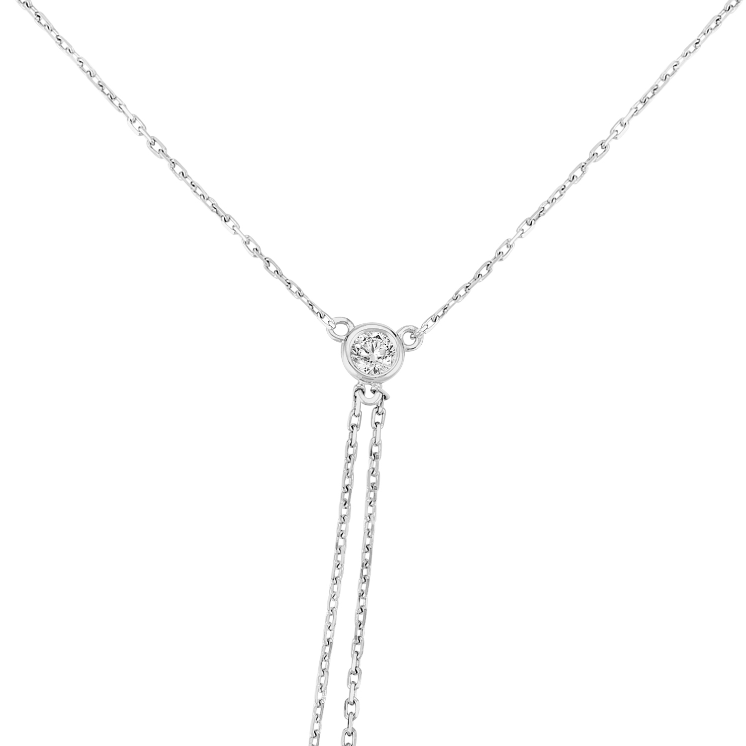 Simply Elegant Choker Necklace 14k White Gold (0.2 ct)