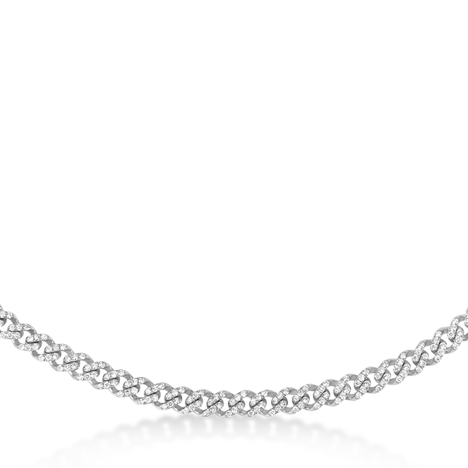Diamond Link Chain Necklace 14k White Gold (6.24ct)