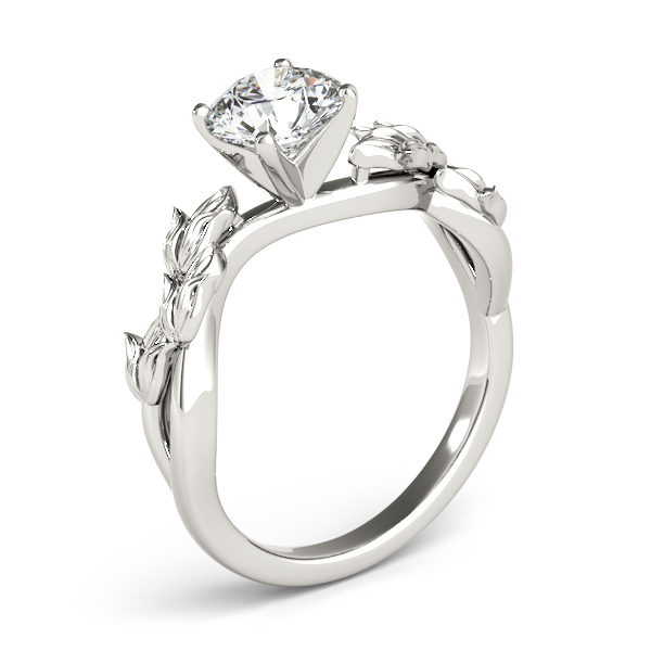 Solitaire Tulip Vine Leaf Engagement Ring Setting Palladium