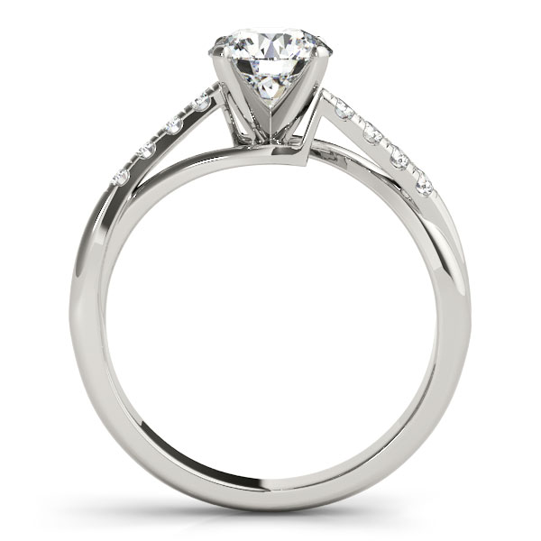 Diamond Accented Bypass Engagement Ring Setting 14k White Gold (0.20ct)