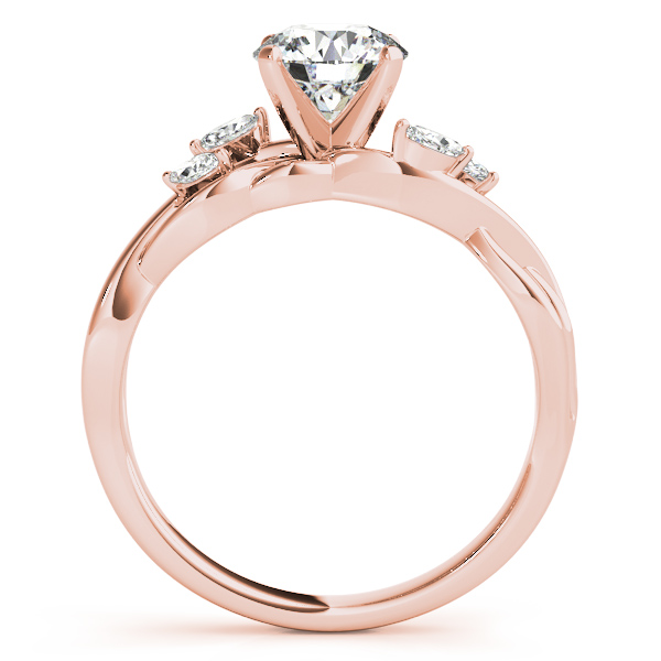 Twisted Princess Diamonds Vine Leaf Engagement Ring 18k Rose Gold (0.50ct)