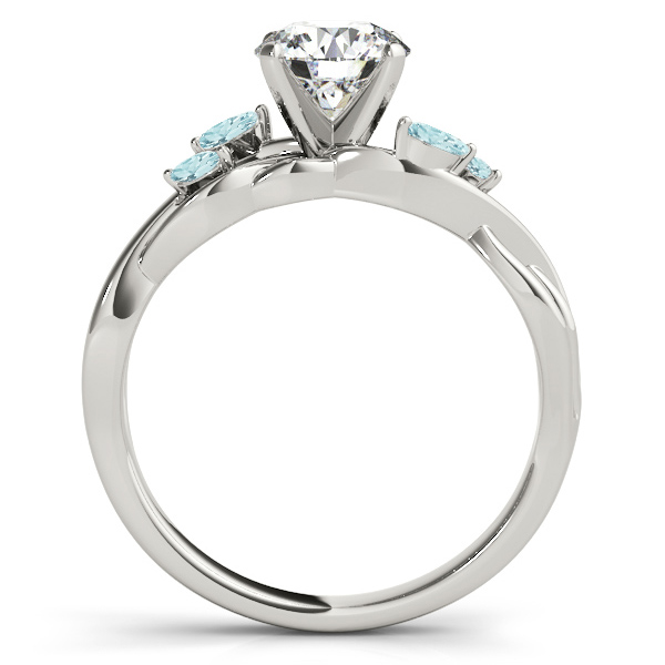 Twisted Pear Aquamarines Vine Leaf Engagement Ring 18k White Gold (1.50ct)