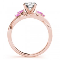 Pear Pink Sapphires Vine Leaf Engagement Ring 14k Rose Gold (1.50ct)