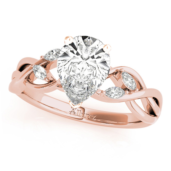 Twisted Pear Diamonds Bridal Sets 14k Rose Gold (1.73ct)