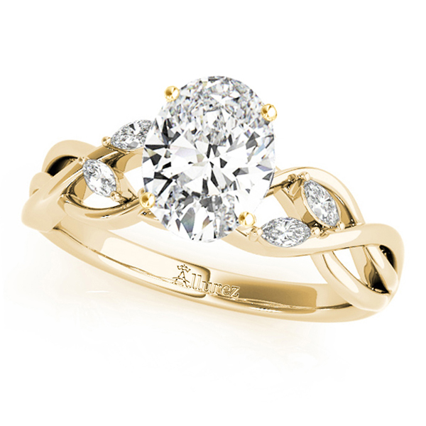 Twisted Oval Diamonds Bridal Sets 14k Yellow Gold (1.23ct)