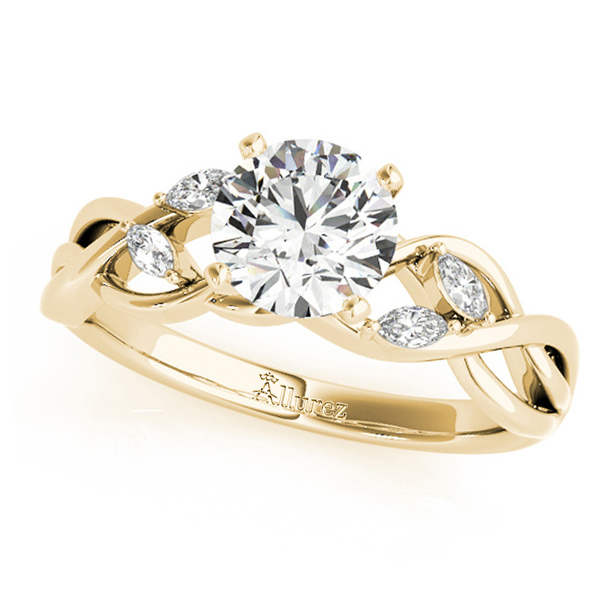 Twisted Round Moissanites Bridal Sets 14k Yellow Gold (0.73ct)