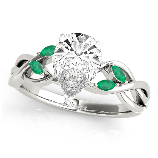 Twisted Pear Emeralds & Diamonds Bridal Sets Platinum (1.73ct)
