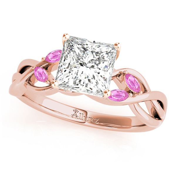 Twisted Princess Pink Sapphires & Diamonds Bridal Sets 18k Rose Gold (1.73ct)