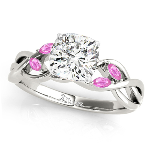 Twisted Cushion Pink Sapphires & Diamonds Bridal Sets Platinum (1.73ct)