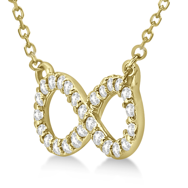 Twisted Infinity Diamond Pendant Necklace 14k Yellow Gold (0.50ct)