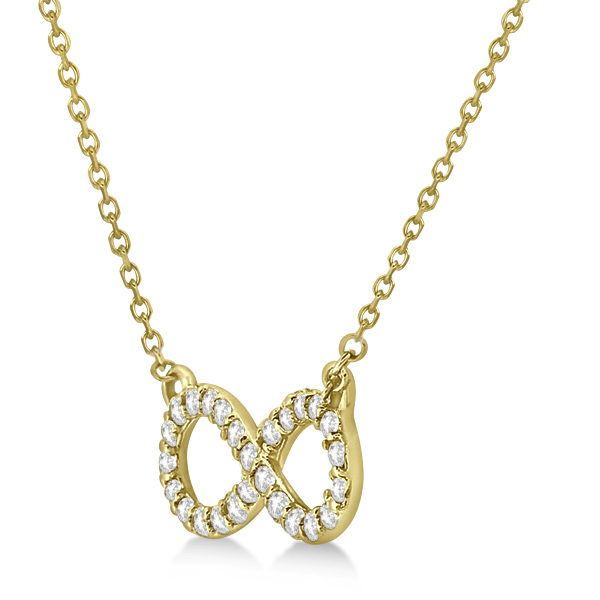 Twisted Infinity Diamond Pendant Necklace 14k Yellow Gold (0.50ct)