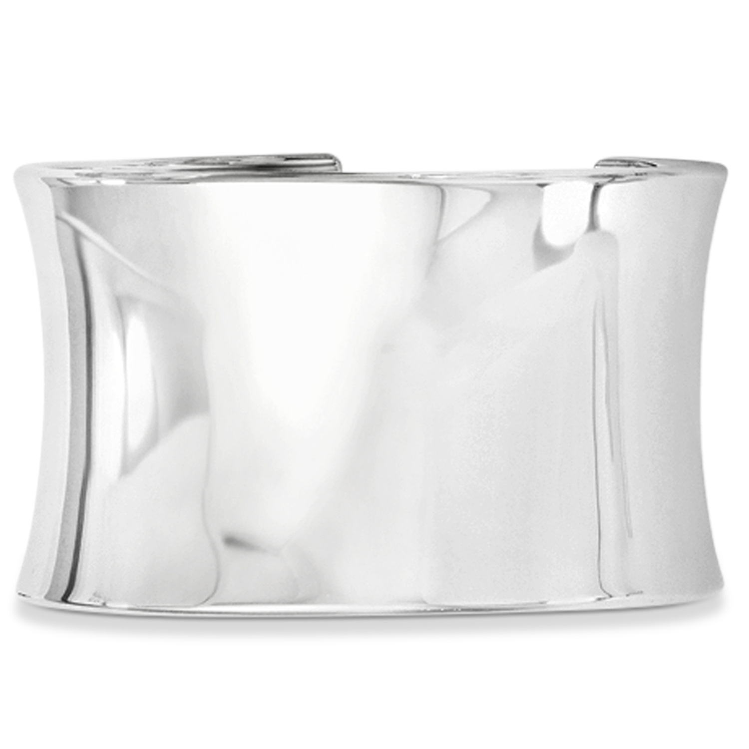 Polished Slip-On Bangle Bracelet in Plain Metal Sterling Silver