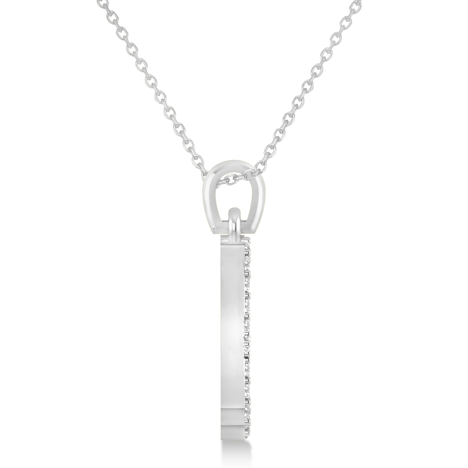 Evil Eye Hamsa Diamond Pendant Necklace 14k White Gold (0.52ct)