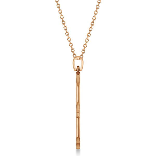 Hamsa Men's Necklace Plain Metal Pendant 14K Rose Gold