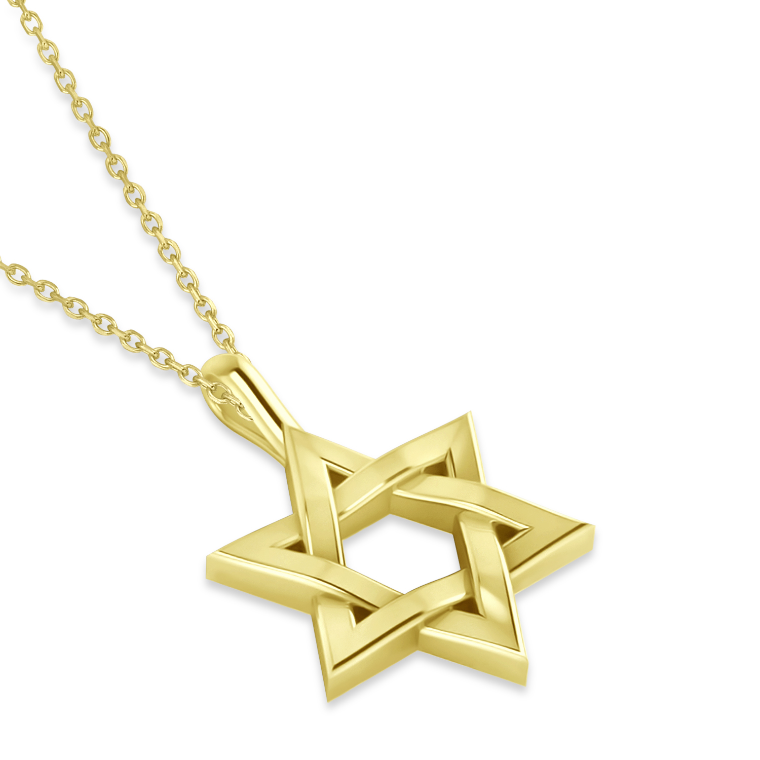 Jewish Star of David Pendant Necklace 14K Yellow Gold