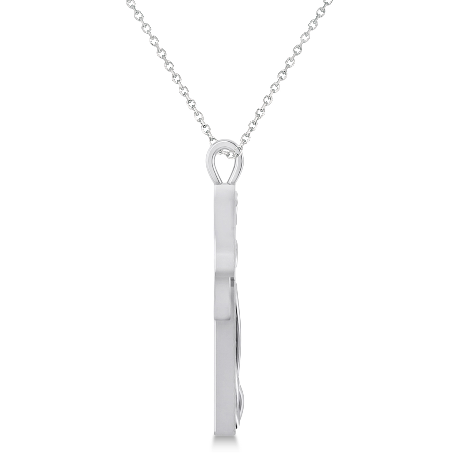 Religious Celtic Cross Pendant Necklace 14k White Gold