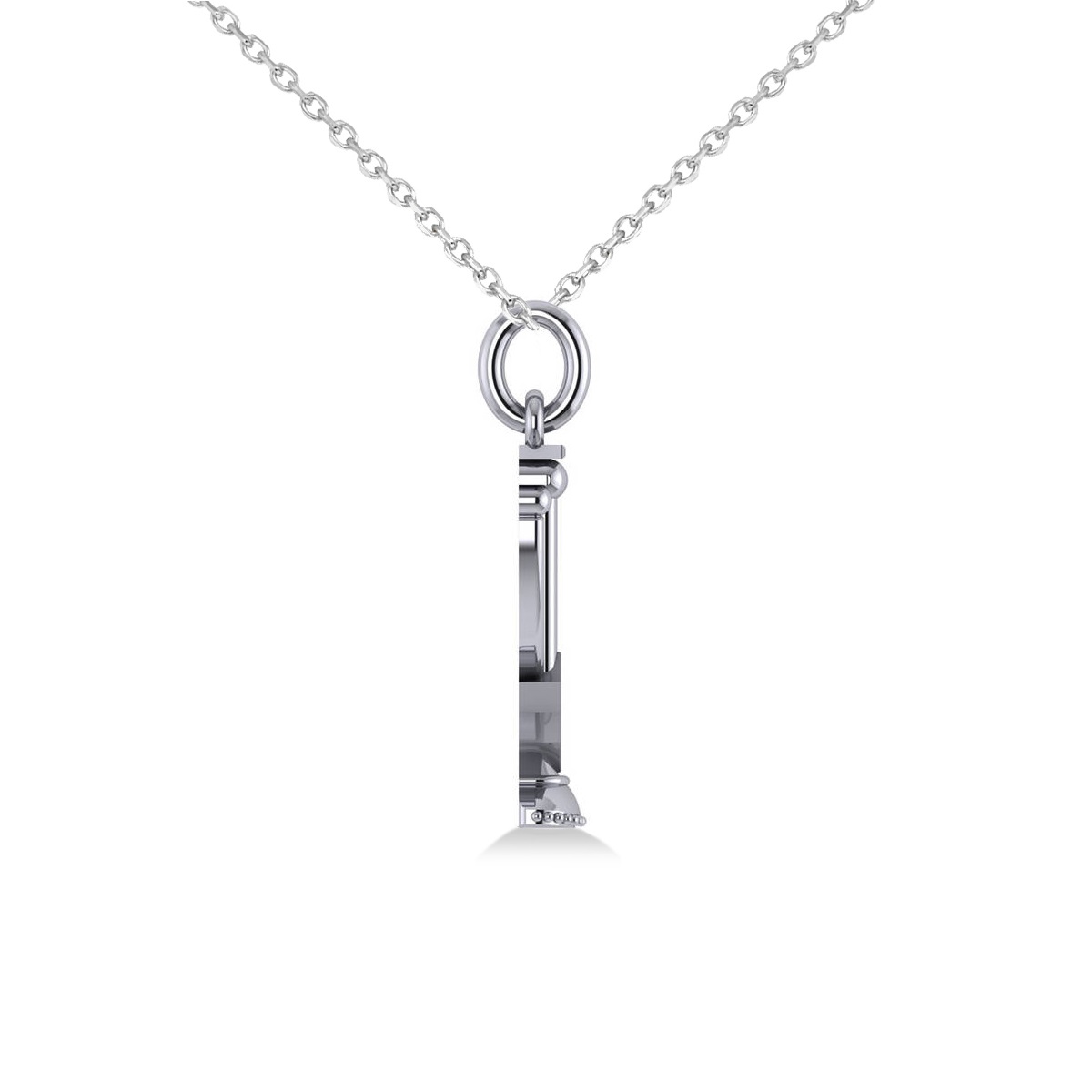 Star of David Menorah Pendant Necklace 14k White Gold AD3355