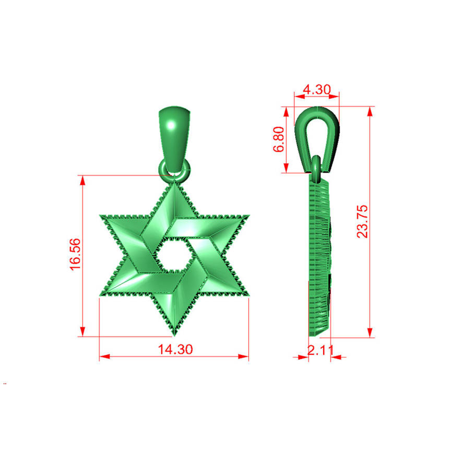 Star of David Pendant Necklace 14k Yellow Gold