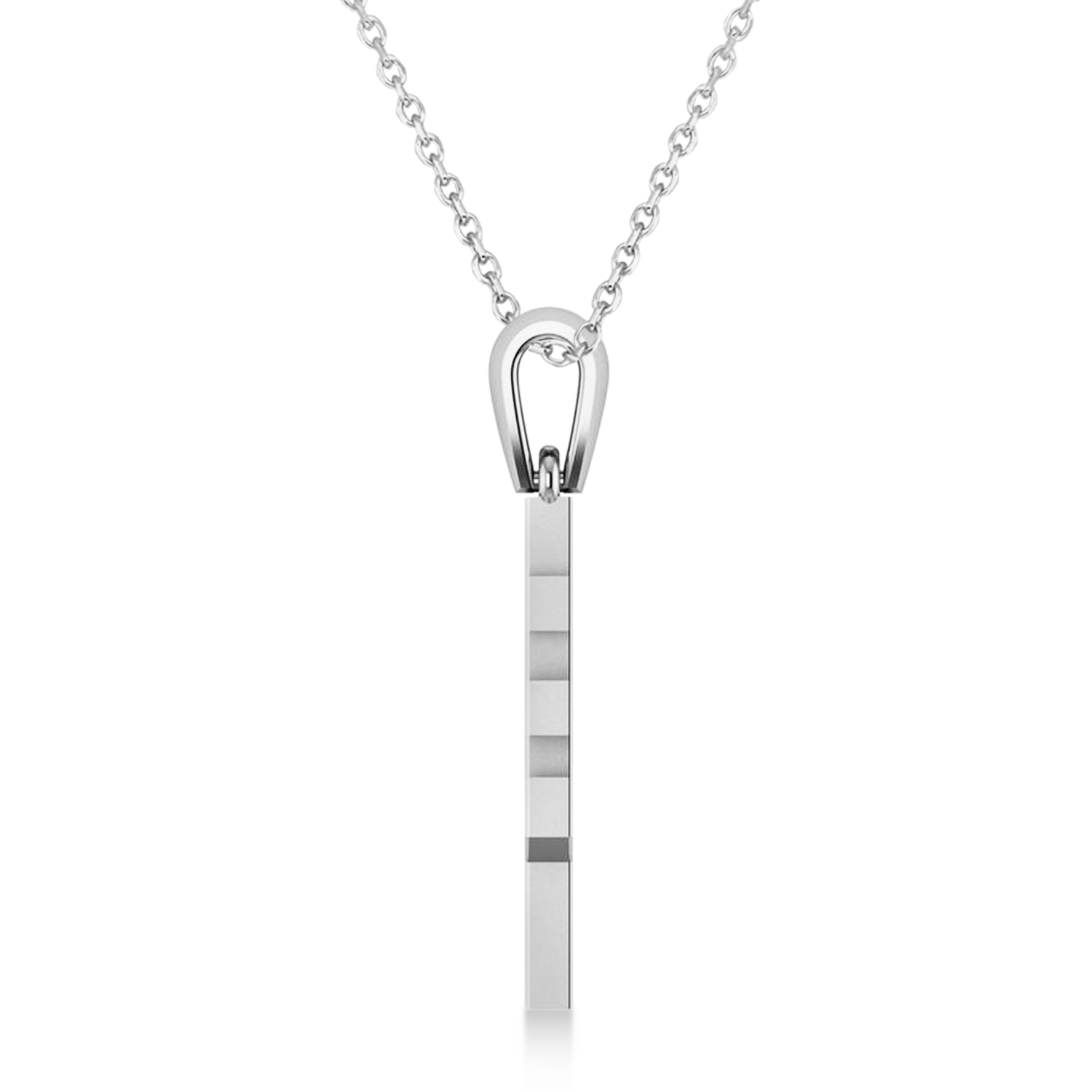 Eastern Orthodox Cross Pendant Necklace 14k White Gold