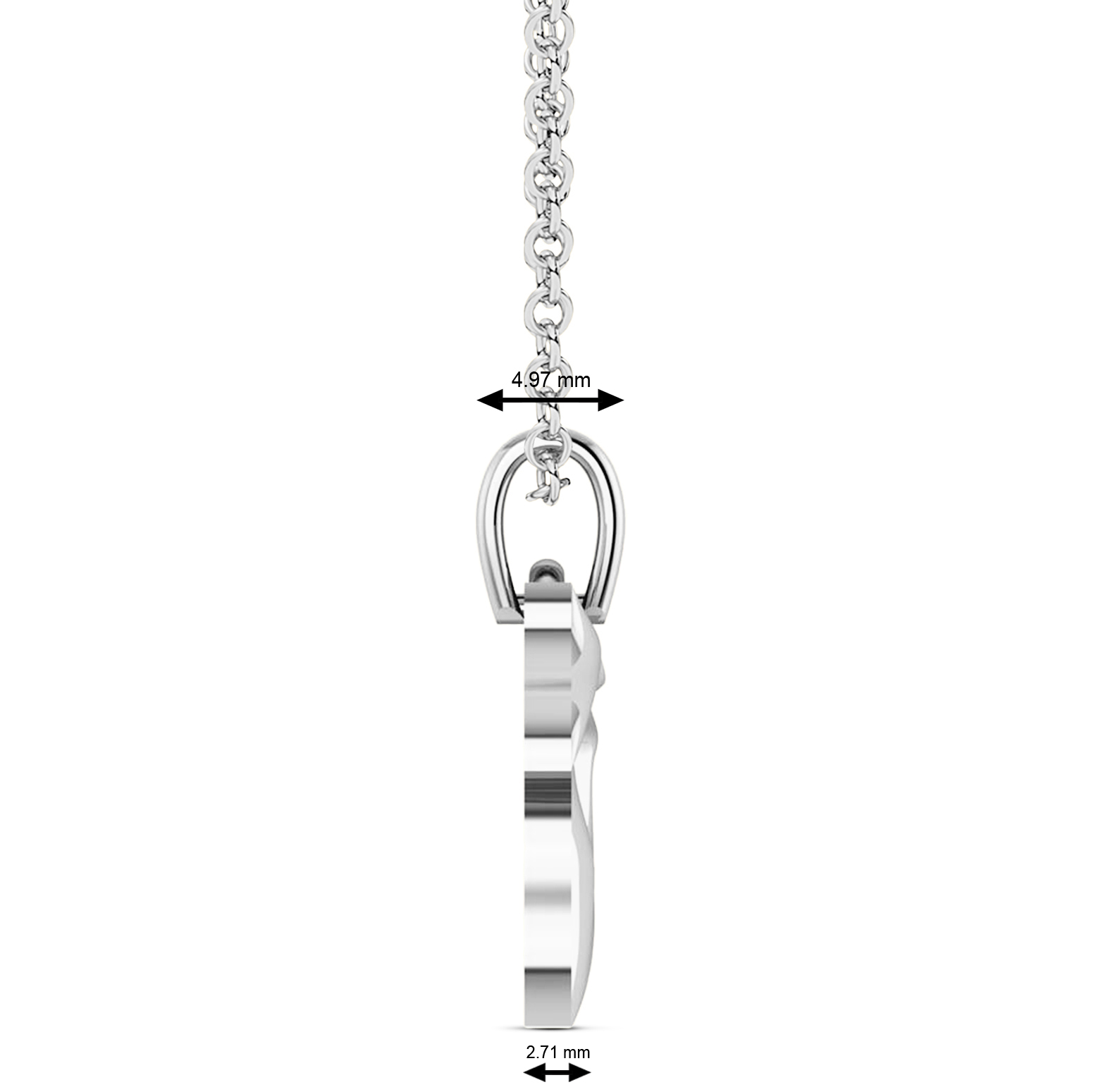 Jewish Chai Pendant Necklace 14K White Gold