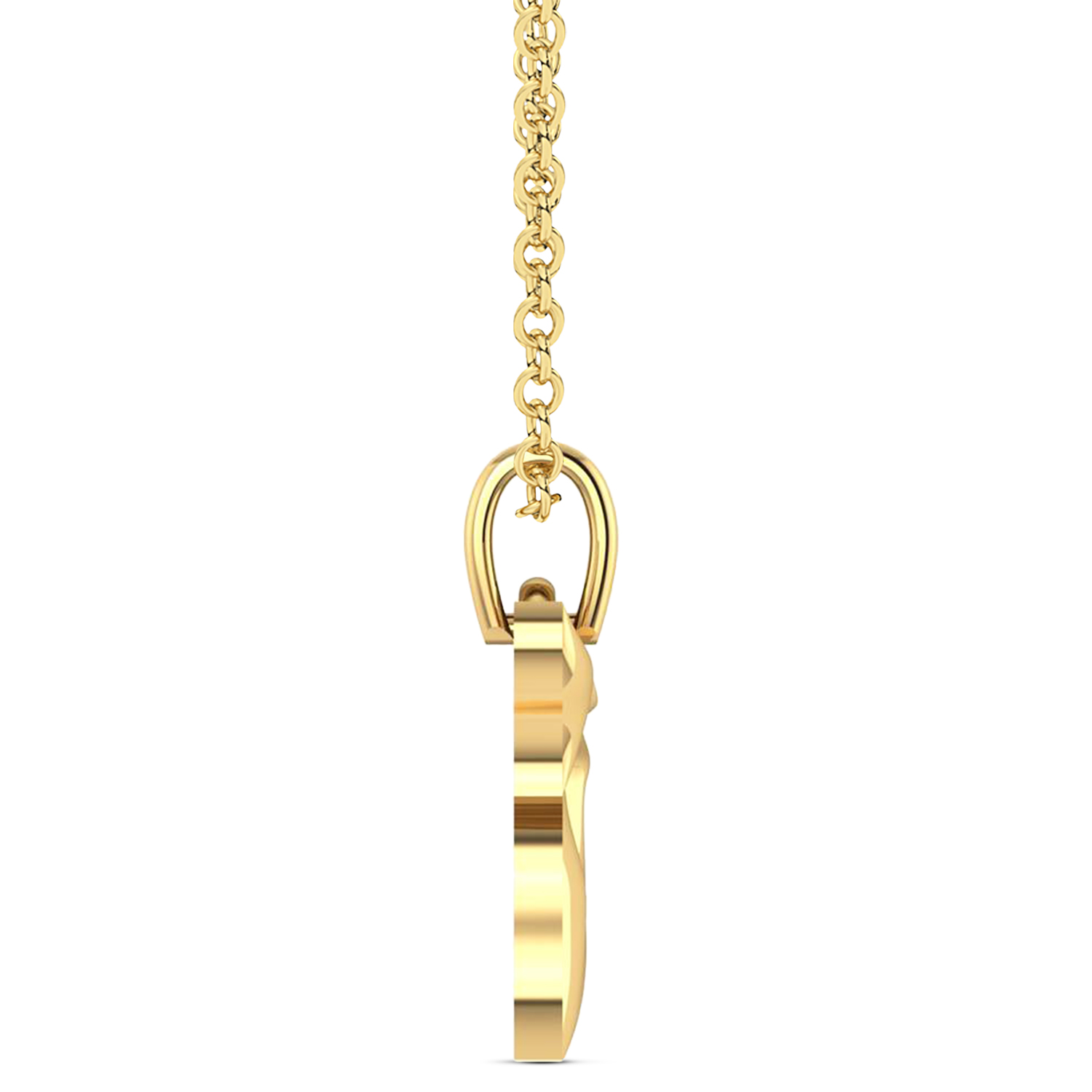 Jewish Chai Pendant Necklace 14K Yellow Gold