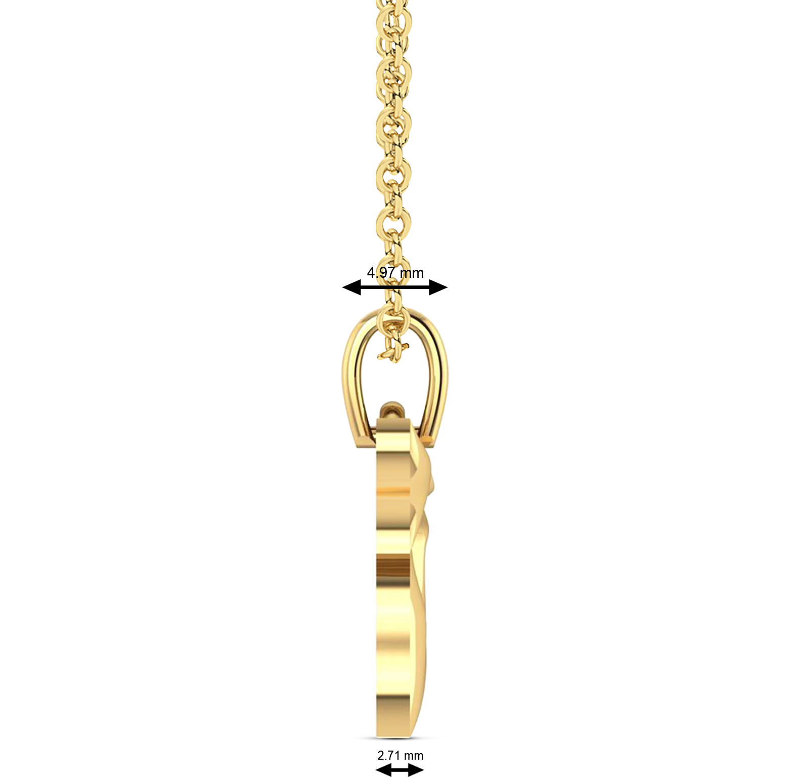 Jewish Chai Pendant Necklace 14K Yellow Gold
