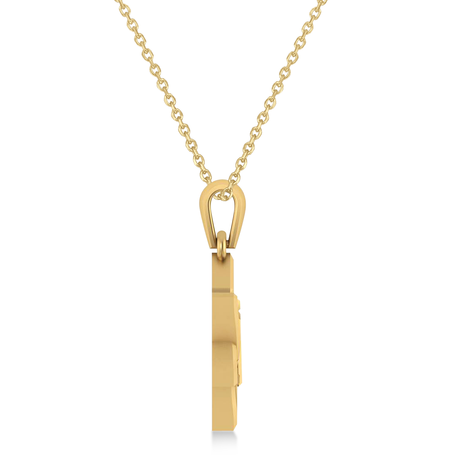 Love Jewish Star of David Pendant Necklace 14K Yellow Gold