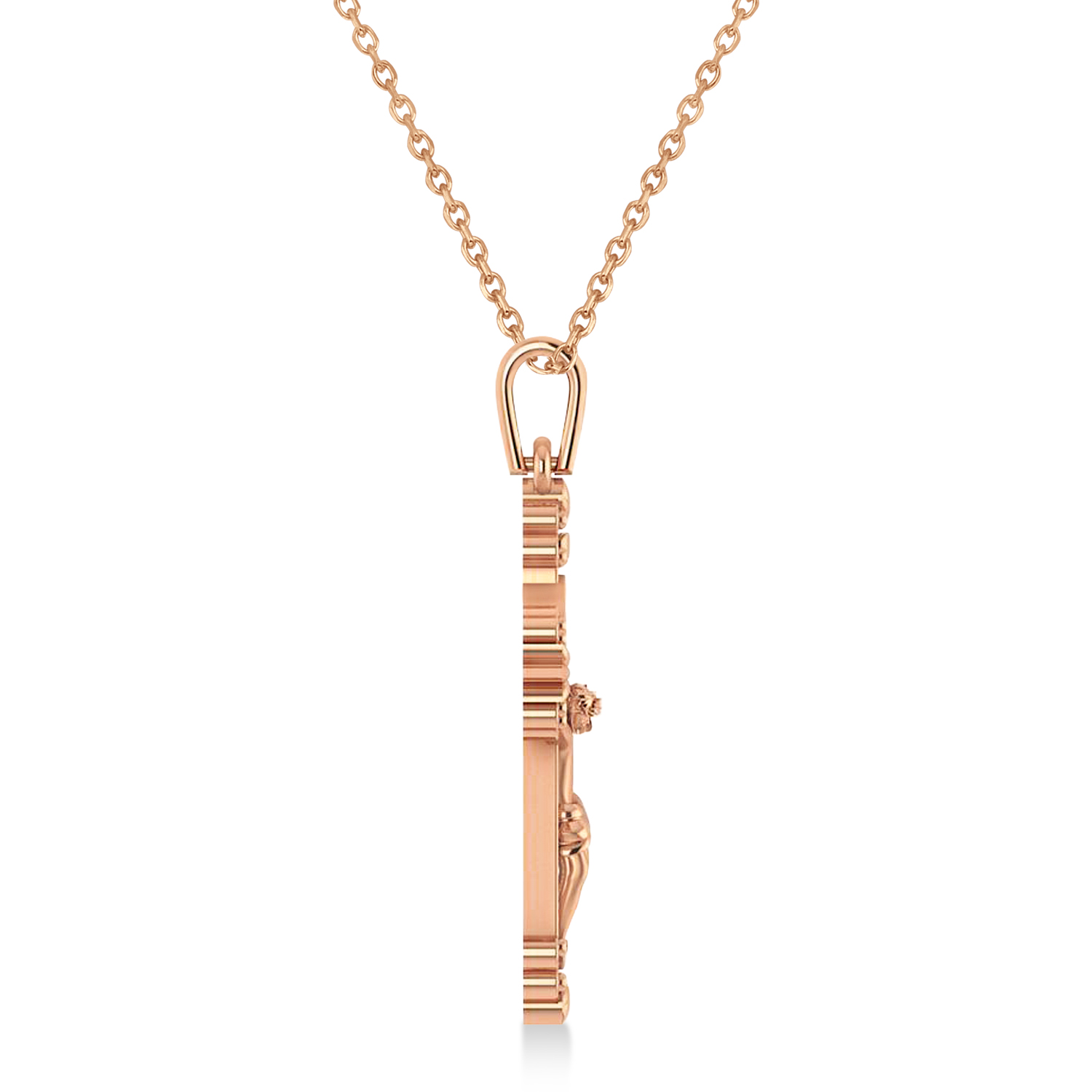 Cross Benedict Crucifix Pendant Necklace 14k Rose Gold