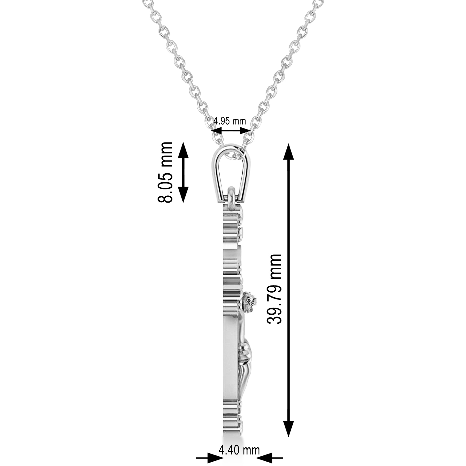 Cross Benedict Crucifix Pendant Necklace 14k White Gold