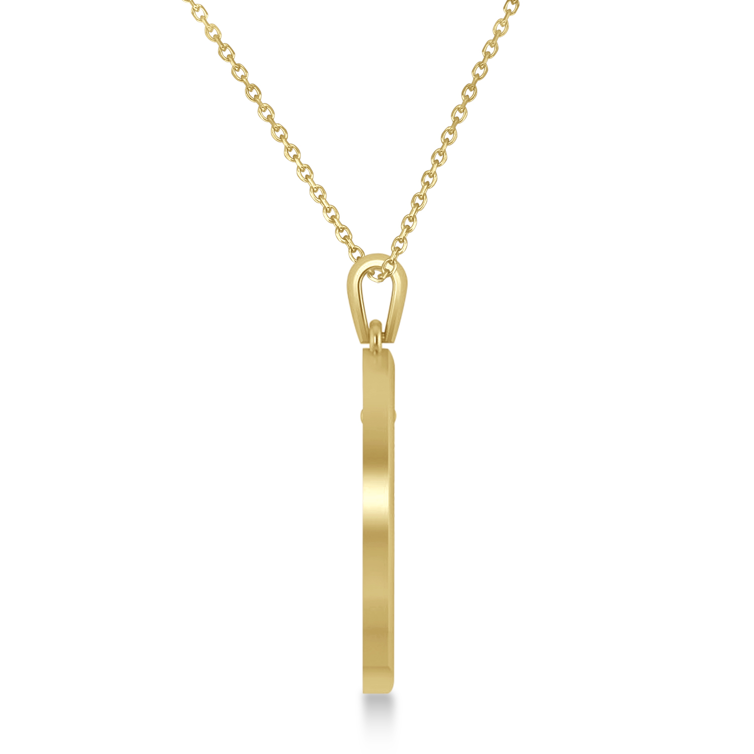 Christian Fish Cross Pendant Necklace 14k Yellow Gold