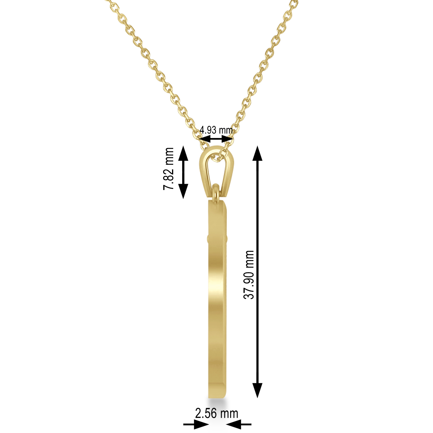 Christian Fish Cross Pendant Necklace 14k Yellow Gold