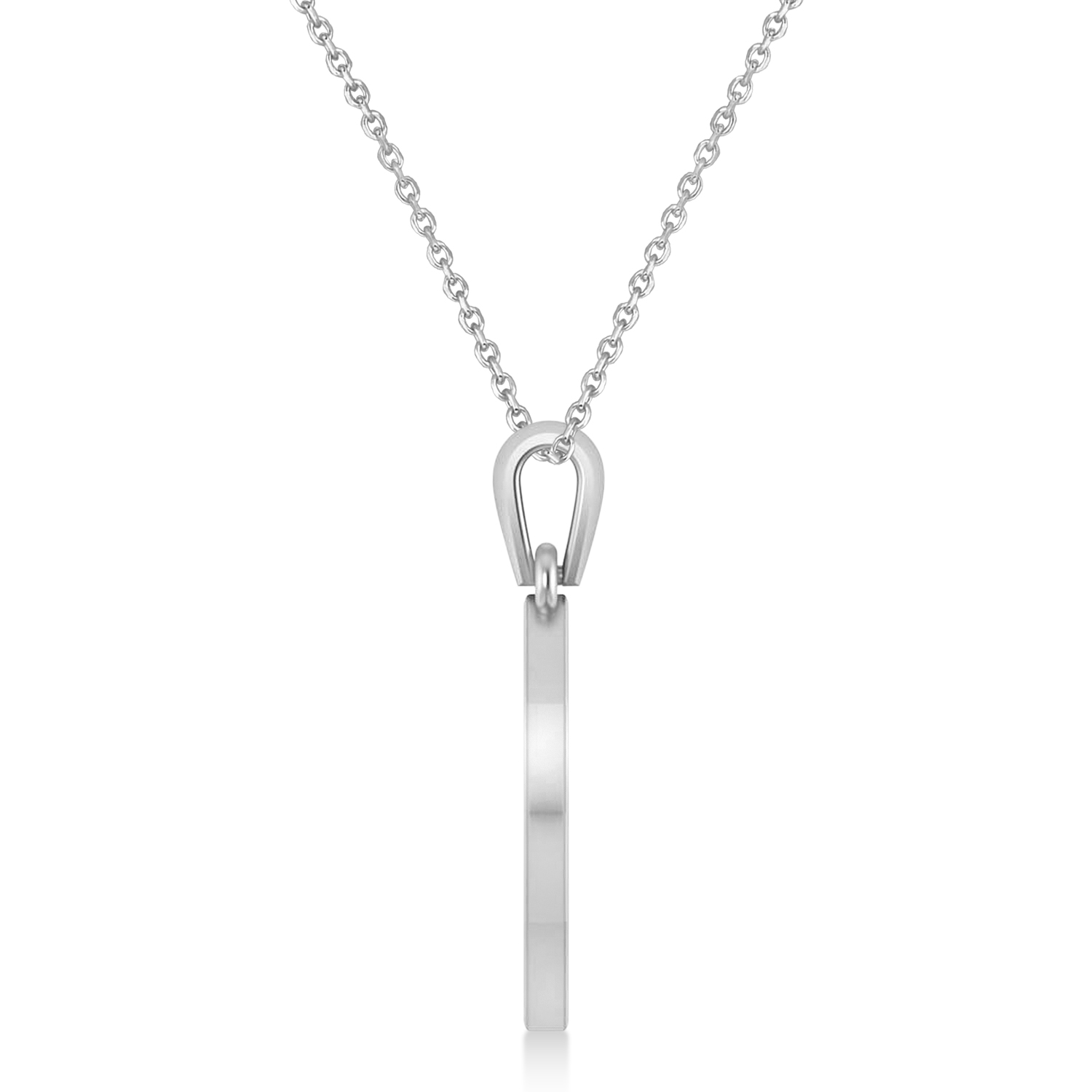 Jewish Star of David & Heart Pendant Necklace 14K White Gold