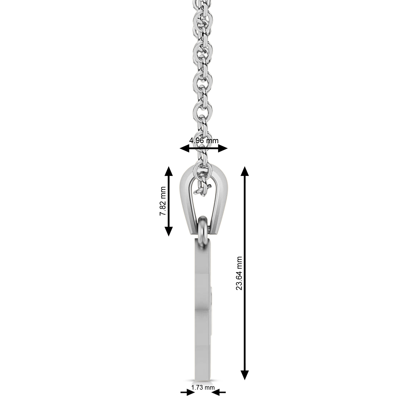 Jewish Star of David with Chai Pendant Necklace 14K White Gold