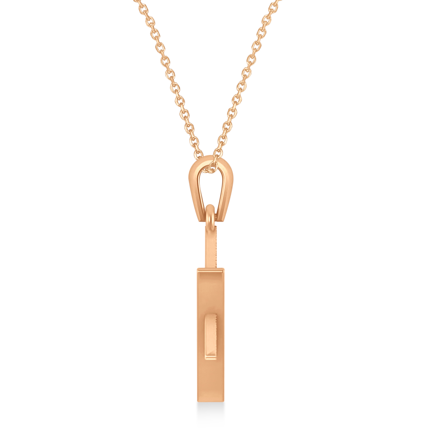 Jewish Star of David with Chai Pendant Necklace 14K Rose Gold