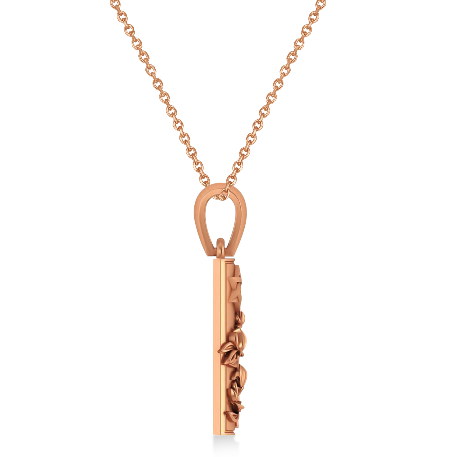 Jewish Star of David Mezuzah Pendant Necklace 14K Rose Gold