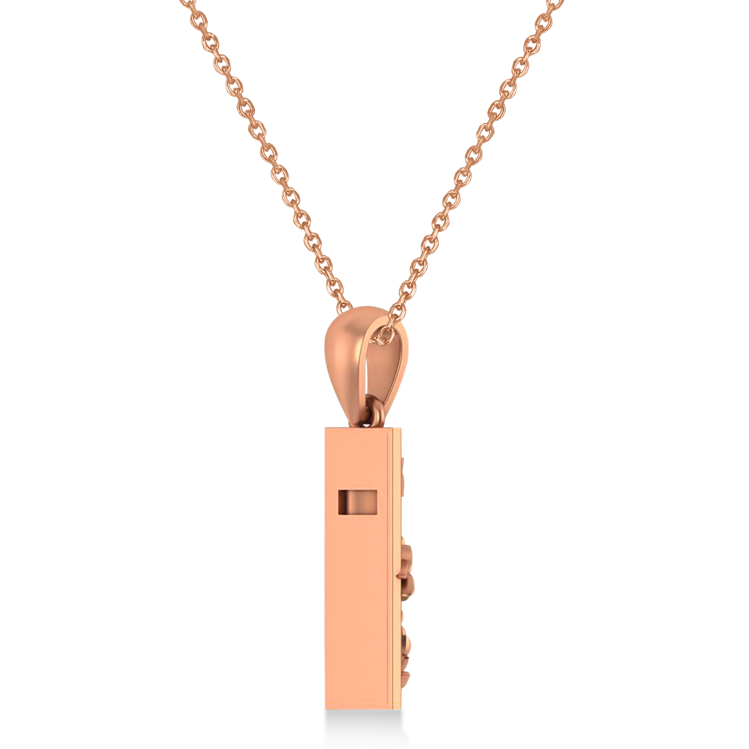 Jewish Star of David Mezuzah Pendant Necklace 14K Rose Gold