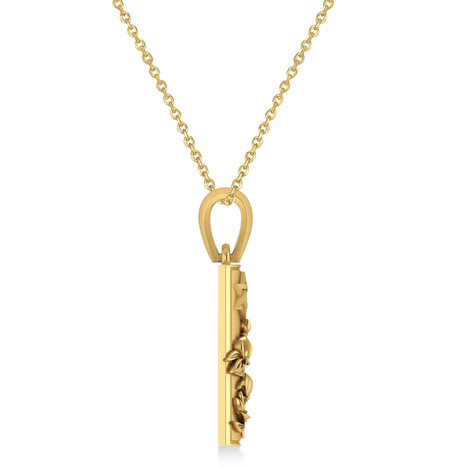 Jewish Star of David Mezuzah Pendant Necklace 14K Yellow Gold