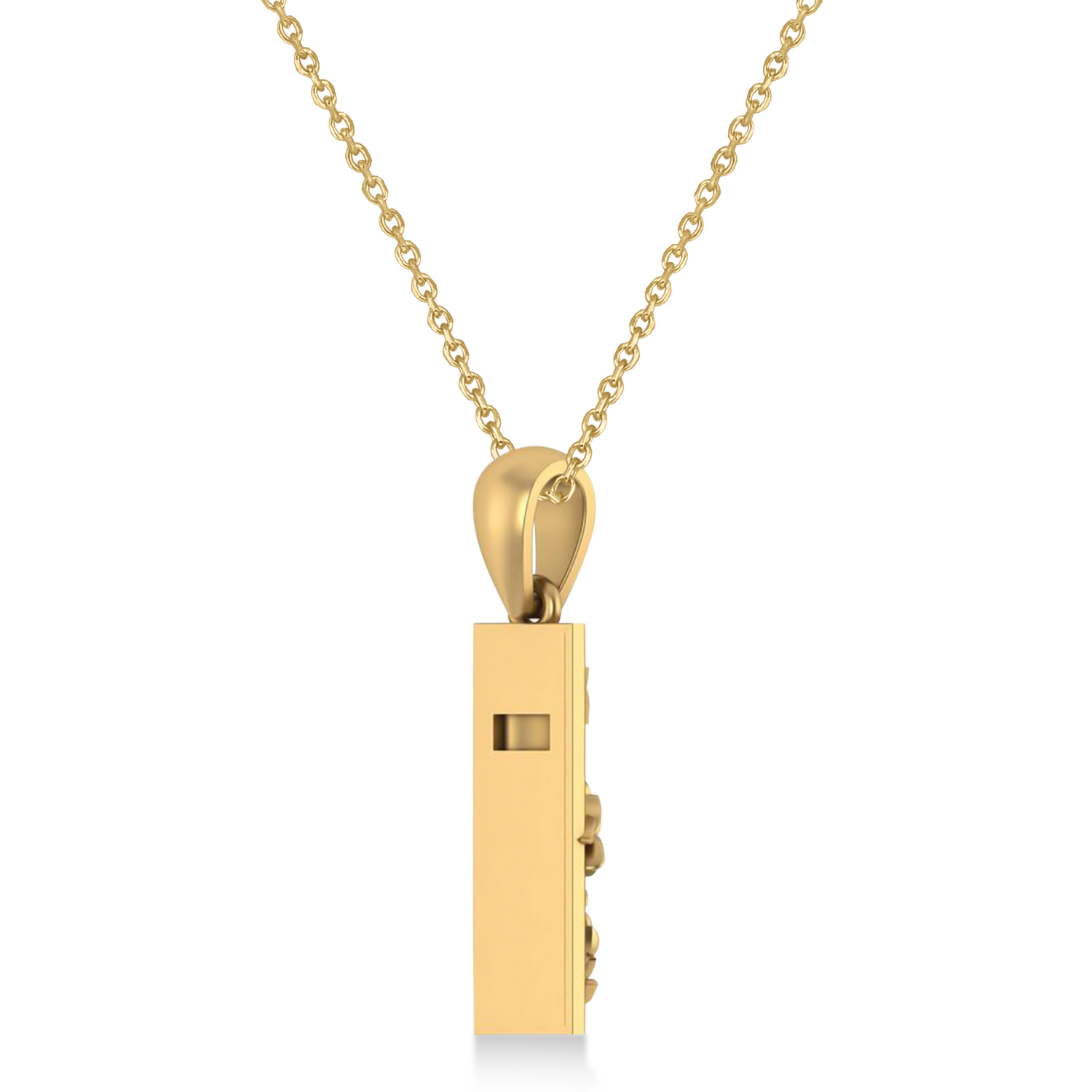 Jewish Star of David Mezuzah Pendant Necklace 14K Yellow Gold
